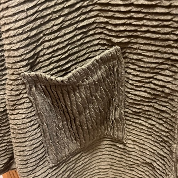 Ribbed Gray Cowl Neck Sweater - Picture 2 of 3